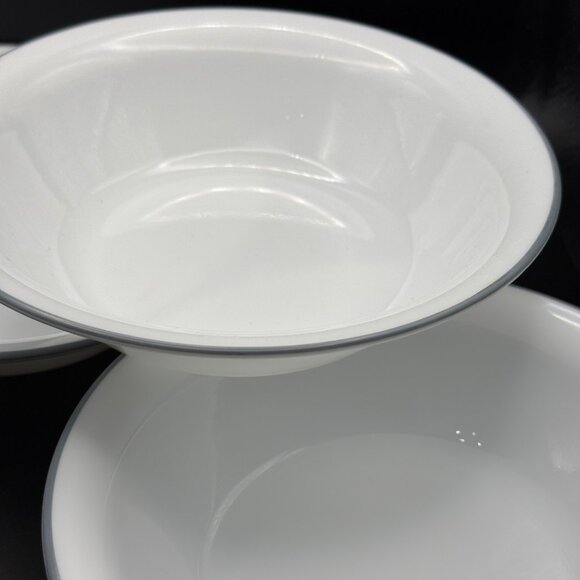 Corelle Vitrelle Gray Stripe to Match Urban Grid Pattern Cereal Bowls Retired - Picture 3 of 7